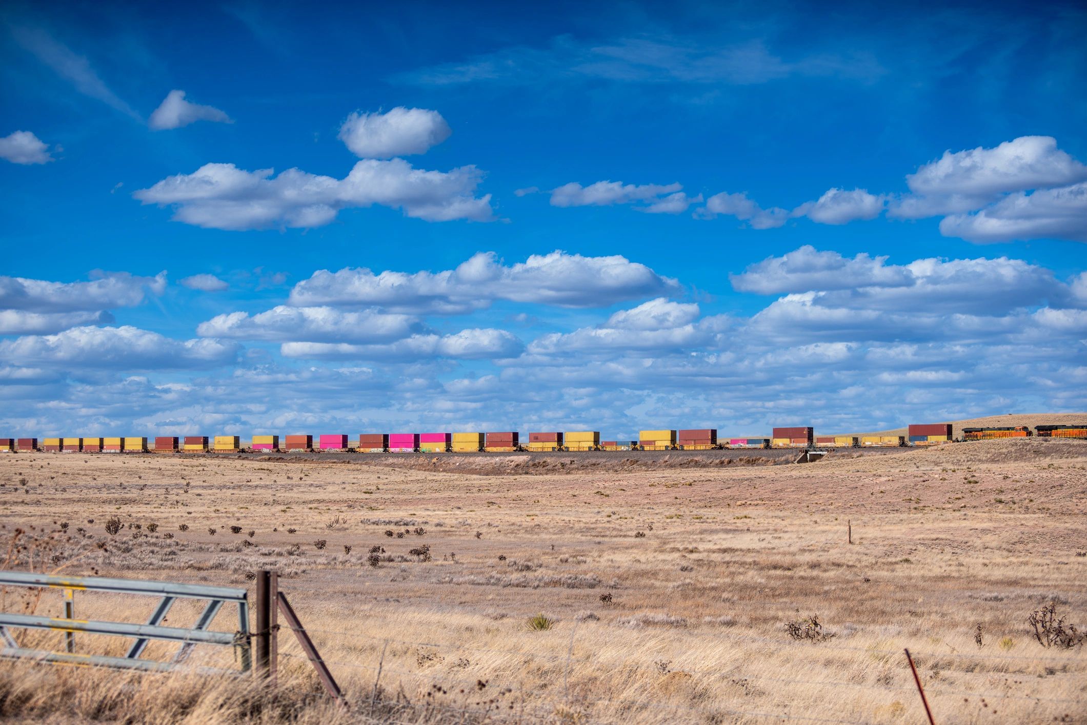Freight containers moving through an international supply network