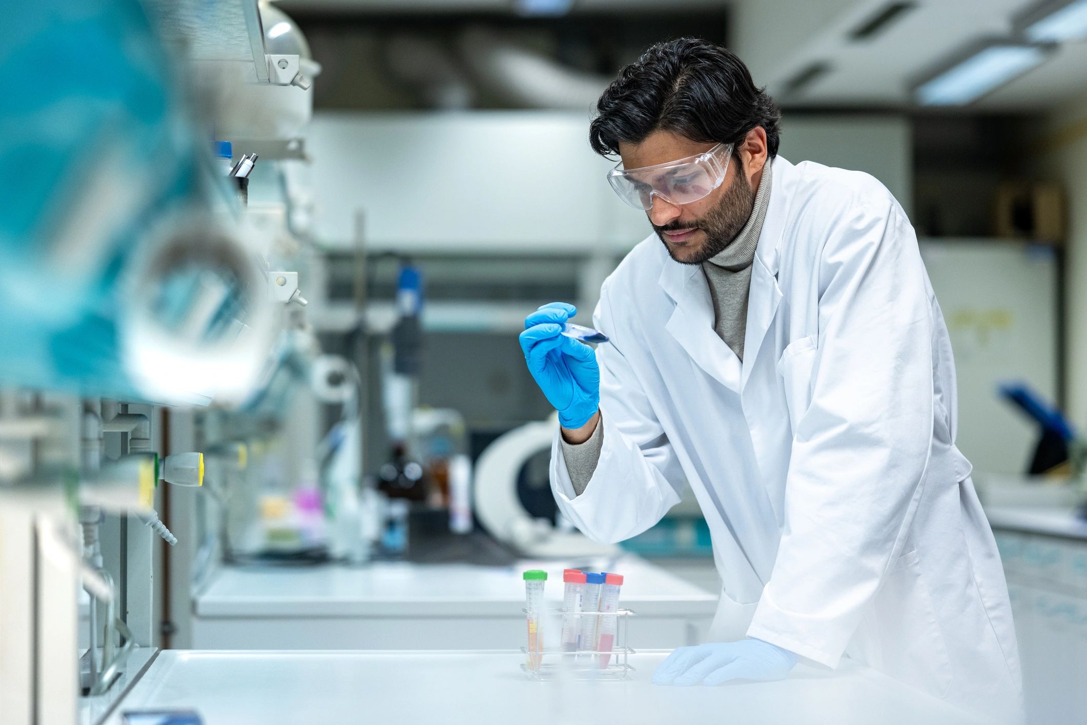 Scientist in a laboratory representing specialty chemicals